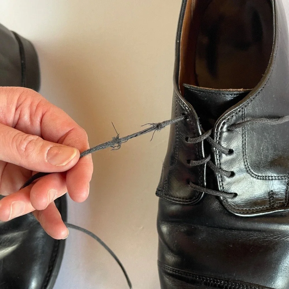Allen Edmonds Riverside Mens 11 D Black Leather Lace Up Cap Toe Oxford Derby USA